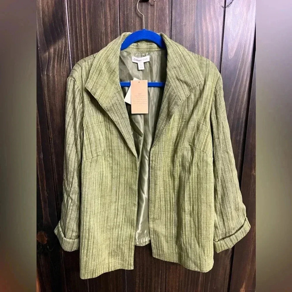 NWT-Coldwater Creek Women's Texture Wing Collar Jacket-Size: 18W - Picture 9 of 12